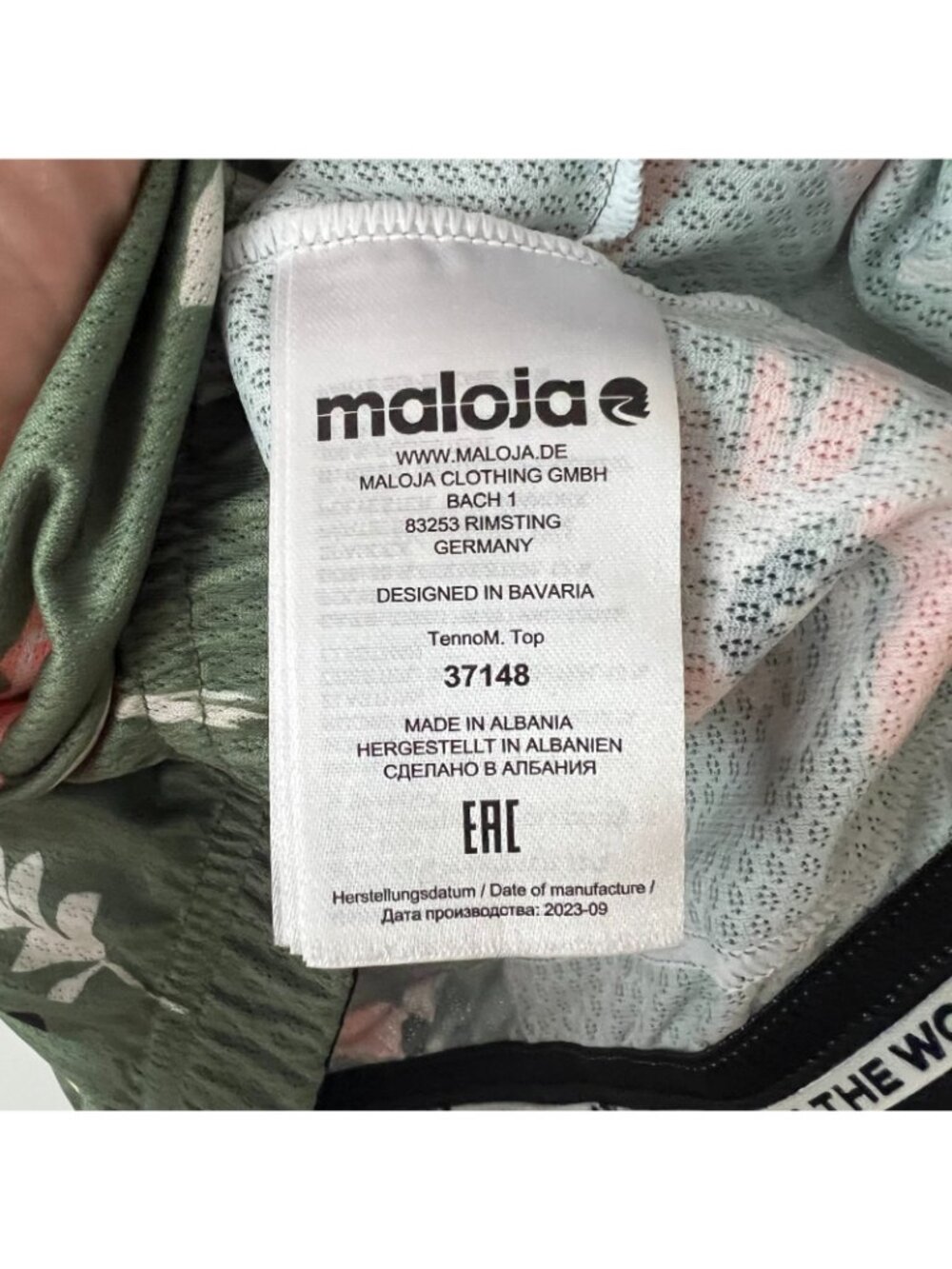 Maloja Green Floral Sleeveless Cycling Jersey Women's Size Medium - Picture 5 of 10